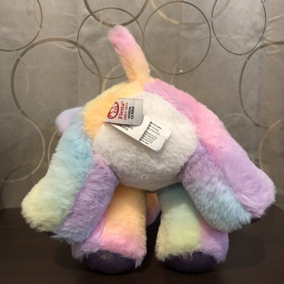 Fiesta Toys Rainbow Sherbet Elephant Plush 11" Glitter Pastel Stuffed Animal - Picture 7 of 9